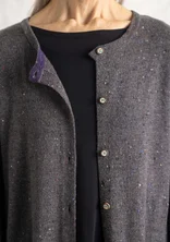 Long cardigan in lambswool blend - ash grey/melange