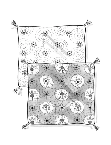 “Indra” organic cotton cushion cover - rowan