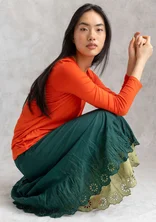 Woven petticoat slip in organic cotton - rainforest green