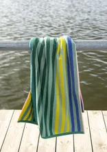 “Sunset” bath towel in organic cotton - green sea glass