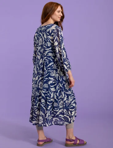 Geweven jurk "Trollslända" van viscose - nachtblauw