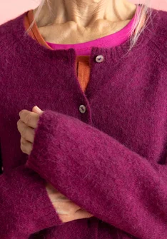 Cardigan in wool/cotton/alpaca - grape