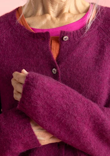 Cardigan in wool/cotton/alpaca - grape