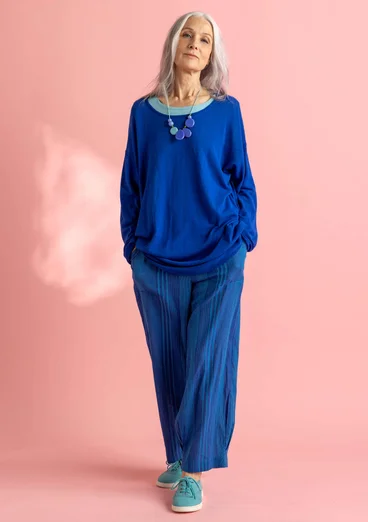 Knit tunic in organic/recycled cotton - klein blue