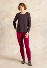 “Ebba” dotted/solid-colour jersey leggings in organic cotton/elastane - red cabbage