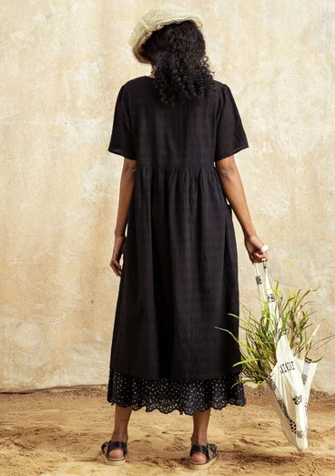 Woven “Tania” dress in organic cotton - black