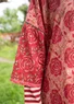 Robe caftan "Roza" en coton biologique tissé (rose cendrée M)