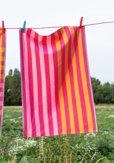 “Wire” organic cotton tea towel - lime green