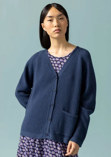 Recycled cotton cardigan - indigo