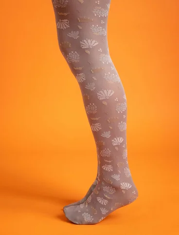 “Blossom” jacquard-knit tights in recycled nylon - iron grey/patterned