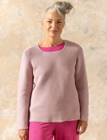 Sweater in recycled cotton - pink sand