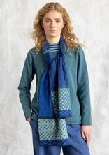 “Tove” knit scarf in organic/recycled cotton - indigo blue