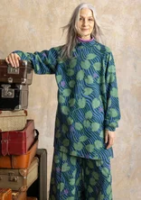 “Gul näckros” patterned organic cotton tunic - rainforest green