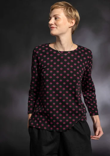 “Sigrid” top in organic cotton/lyocell - black