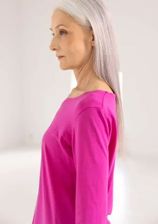 “Pearl” lyocell/elastane jersey top - pink begonia