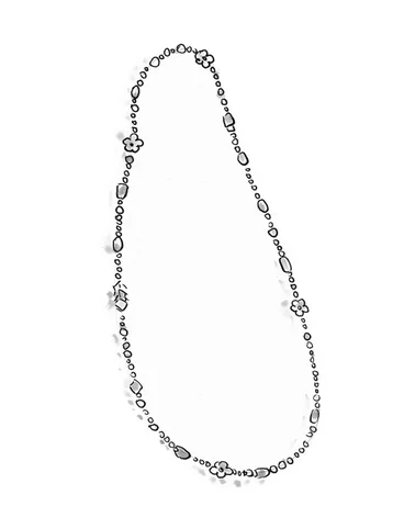 Halsband "Jane" i återvunna glaspärlor - midsommarblomster