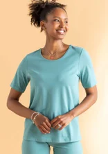 “Eleonora” jersey top in organic cotton/spandex - teal