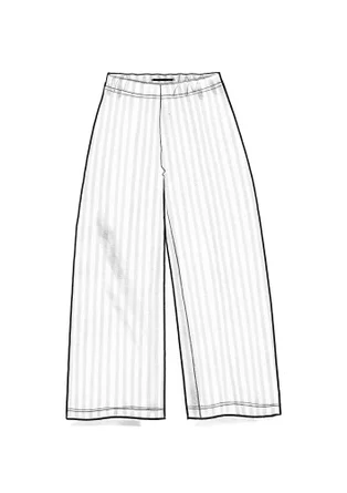 Striped jersey trousers made of organic cotton/modal - black/feather