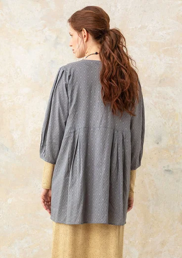 Woven artist’s blouse in organic cotton - graphite