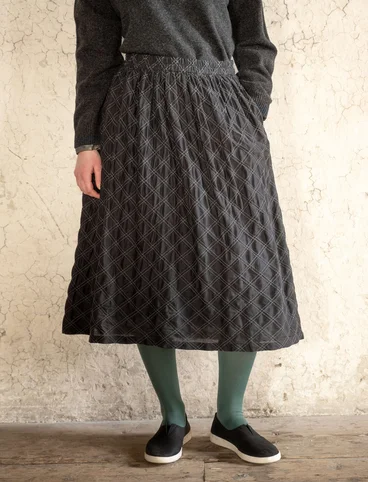 “Helga” woven skirt in organic cotton - dark ash grey