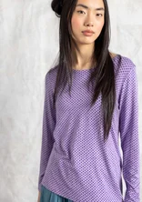 “Tina” jersey top in lyocell/spandex - powder purple/patterned