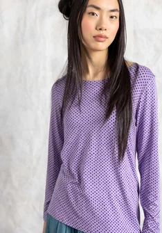 “Tina” jersey top in lyocell/spandex - powder purple/patterned
