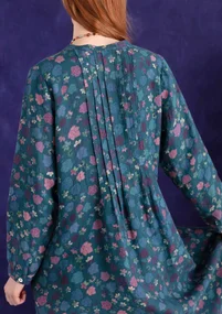 Robe "Linnea" en chanvre tissé - bleu indigo