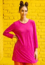 “Crossing” jersey tunic in organic cotton/spandex - cerise