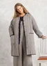 Manteau matelassé "Idun" en coton biologique/lin (gris fer S)