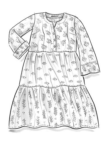 Kleid „Pimpinella“ aus Öko-Baumwolle - moosbeere-gemustert