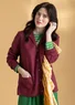 Felted organic wool blazer (burgundy S)