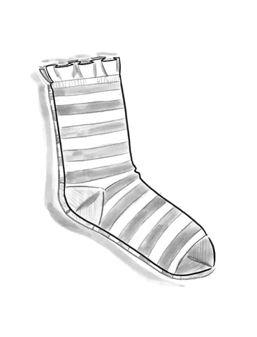 Stripete sokker i økologisk bomull - mørk peon