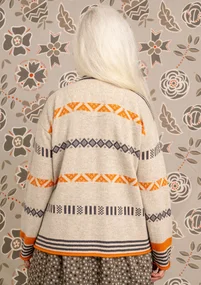 Strickjacke „Shoko“ aus Bio-Baumwolle/Wolle - kalkstein