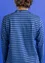 Striped organic cotton mock neck top (indigo blue M)