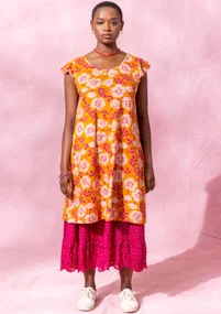 “Roselle” jersey dress in organic cotton - marigold