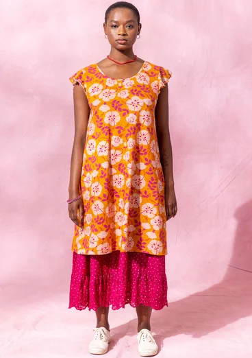 “Roselle” jersey dress in organic cotton - marigold