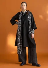 “Asta” woven linen dress - black