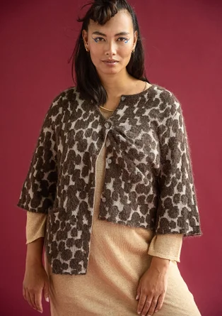 “Morr” cardigan in an alpaca blend and recycled/organic cotton - dark chokolate