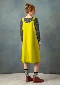 “Thessaloniki” woven organic cotton/linen pinafore dress - lime green