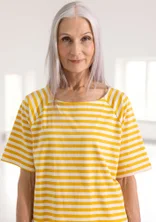 Organic cotton jersey top - mango/ecru