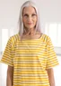 Organic cotton jersey top (mango/ecru S)