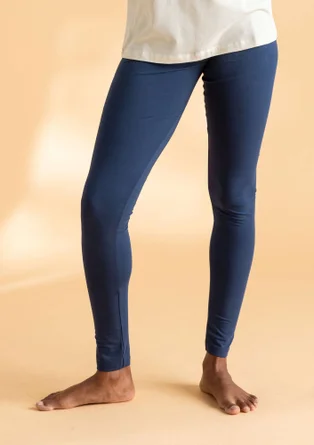 “Eleonora” jersey leggings in organic cotton/spandex - blue mussel