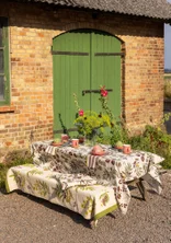 “Olives” organic cotton tablecloth - natural