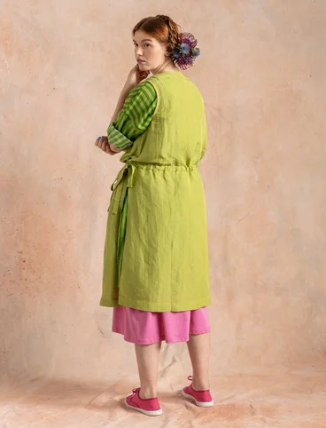 Vevd kjole i lin/modal - kiwi