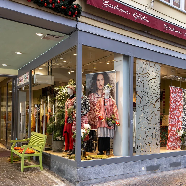 Outside Gudrun Sjödén’s store in Freiburg.