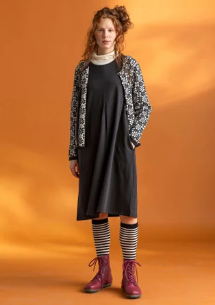 “Ylva” jersey dress in organic cotton/spandex - black