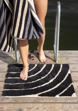 “After Rain” bathroom mat in organic cotton - black