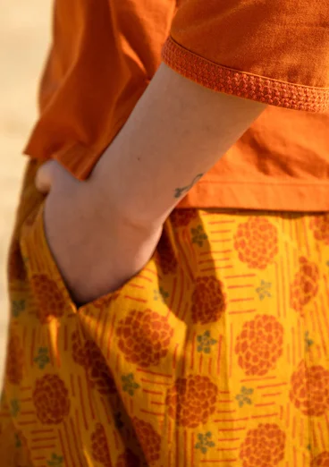 Woven “Gjusta” skirt in organic cotton - mustard
