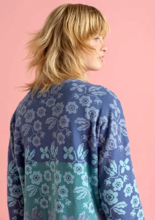 “April” sweater in organic/recycled cotton - mountain blue