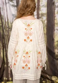 “Hjortron” woven tunic in organic cotton - feather